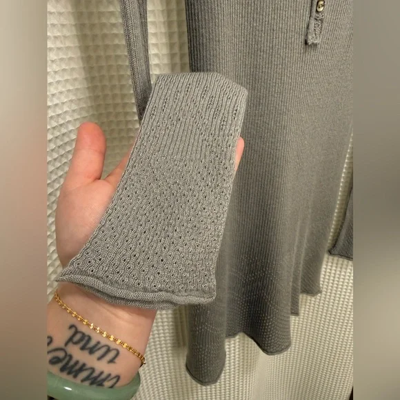 Free People Ribbed Scoop Neck Mini Dress - Silk & Cashmere - Picture 6 of 12